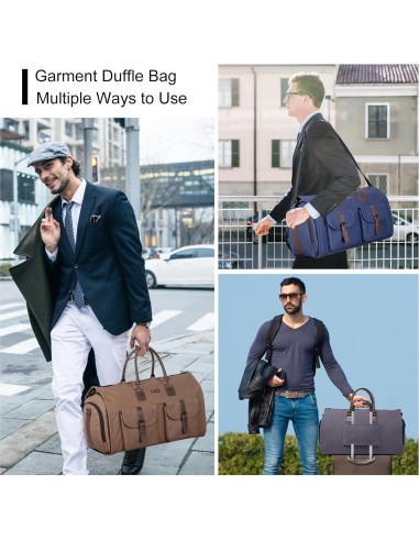 Bolsa de viaje convertible Modoker 45L, lona negra, resistente al agua