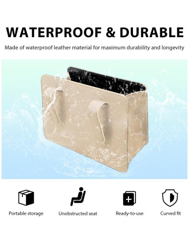 Basurero de Coche FSTURIOS Beige Plegable Impermeable 20.5x6.5x14 cm