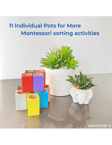 Soporte de Crayones Montessori OKKOSTAR - Organizador de Arte Grande
