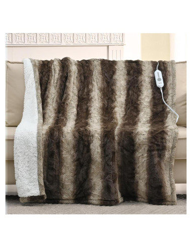 Manta Térmica Eléctrica Bearhug 127x152 cm Chocolate 4 Niveles