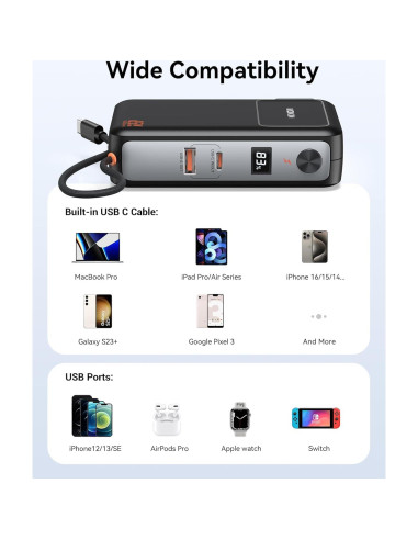 Cargador Portátil 3 en 1 C-Smartlink 10000mAh Carga Rápida