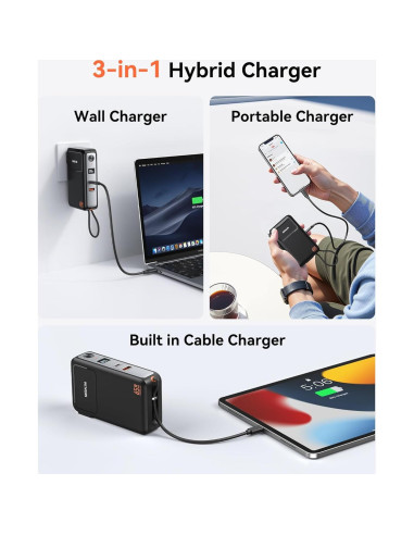 Cargador Portátil 3 en 1 C-Smartlink 10000mAh Carga Rápida