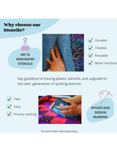 Plantilla de Acolchado Hancy Creations Meandro 43.2x27.9cm