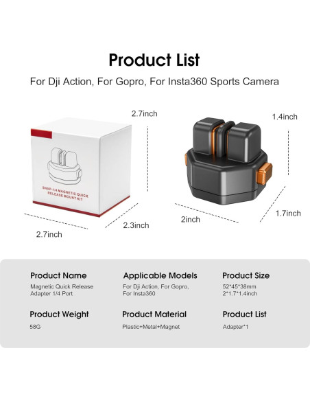 Kit Placa Liberación Rápida Magnética STARTRC para GoPro y DJI Kit Placa Liberación Rápida Magnética STARTRC para GoPro y DJI