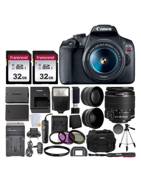 Cámara DSLR Canon EOS Rebel T7 24.1MP con Lente 18-55mm y Accesorios Cámara DSLR Canon EOS Rebel T7 24.1MP con Lente 18-55mm y Accesorios