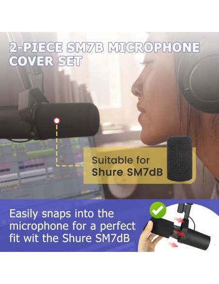 Filtro Pop de Espuma para Micrófono Shure SM7B - 2 Piezas Filtro Pop de Espuma para Micrófono Shure SM7B - 2 Piezas