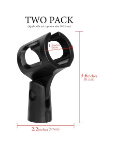 Soporte Universal para Micrófono GEEKRIA - Clip Ajustable Negro (2 Pcs) 2