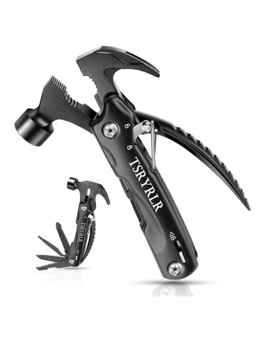 Multiherramienta Compacta Tsryrlr 12 en 1 con Martillo y Cuchillo