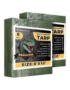 Lona Impermeable BSRHOME 2.44x3.05m Verde 0.20cm 2 Paquetes