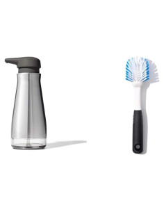 Dispensador de Jabón OXO Good Grips 355ml + Cepillo de Platos