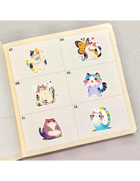 Pegatinas de Gato Kawaii Ychsring - 50 Pcs Vinilo Impermeable Pegatinas de Gato Kawaii Ychsring - 50 Pcs Vinilo Impermeable