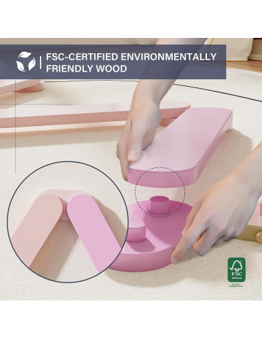 Viga de Equilibrio Rosa Morandi BlueWood para Niños 3-5 Años