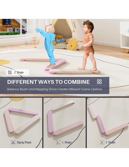 Viga de Equilibrio Rosa Morandi BlueWood para Niños 3-5 Años Viga de Equilibrio Rosa Morandi BlueWood para Niños 3-5 Años