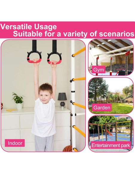 Anillas de Gimnasia RINREA para Niños con Correas Ajustables Anillas de Gimnasia RINREA para Niños con Correas Ajustables