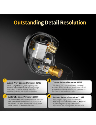 Auriculares In-Ear KZ AS10 PRO 5BA HiFi con Micrófono