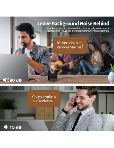 Auriculares Inalámbricos TECKNET TK-HS003 con Micrófono y Cancelación de Ruido