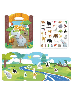 Libro de Pegatinas Reutilizables AEAHALY para Niños 3-8 Años