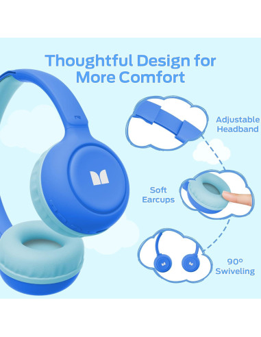 Auriculares Bluetooth Monster Cute SK100 Niños 60h Azul