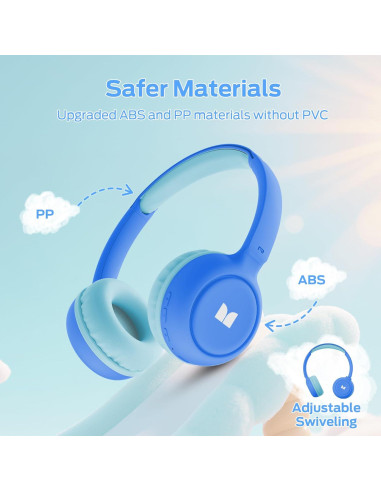 Auriculares Bluetooth Monster Cute SK100 Niños 60h Azul