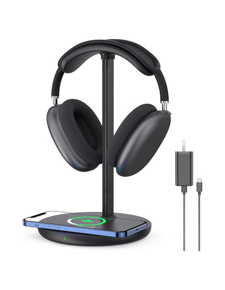 Soporte para Auriculares con Cargador Inalámbrico HiWe 15W Soporte para Auriculares con Cargador Inalámbrico HiWe 15W