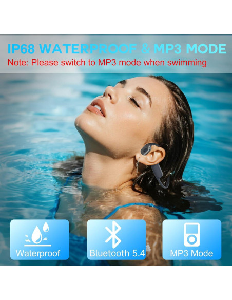 Auriculares de Natación Opinta NOS 08W Bluetooth 5.4 IP68 Auriculares de Natación Opinta NOS 08W Bluetooth 5.4 IP68