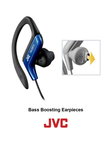 Auriculares de Clip JVC HA-EB75 Azul Resistente al Agua 13.5mm Auriculares de Clip JVC HA-EB75 Azul Resistente al Agua 13.5mm