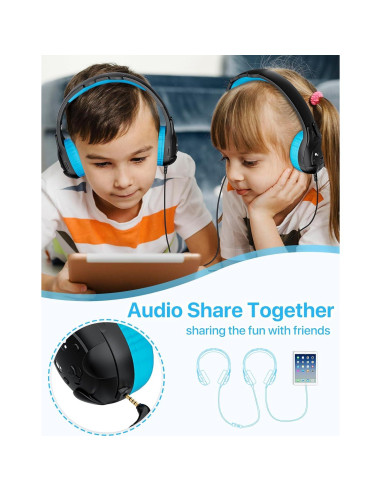 Auriculares para Niños ZIUMIER H41 con Micrófono y Limitador 80/90dB