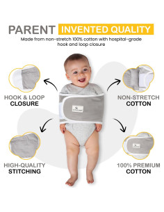 Faja de Envolver para Bebés Anna & Eve - Algodón 100% Gris 2