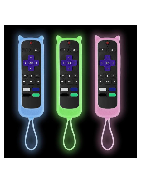 Paquete de 3 fundas de silicona para control remoto Roku Paquete de 3 fundas de silicona para control remoto Roku