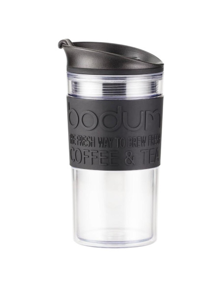 Taza de Viaje Bodum 355ml Aislada Doble Pared con Tapa Negra Taza de Viaje Bodum 355ml Aislada Doble Pared con Tapa Negra