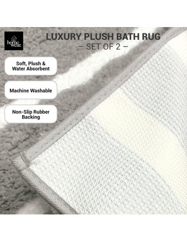 Juego de Alfombrillas de Baño Homewear 2 Piezas Suaves Antideslizantes