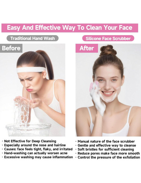 Limpiador Facial de Silicona ARIOSOX 2 PCS Rosa - Exfoliador Suave Limpiador Facial de Silicona ARIOSOX 2 PCS Rosa - Exfoliador Suave
