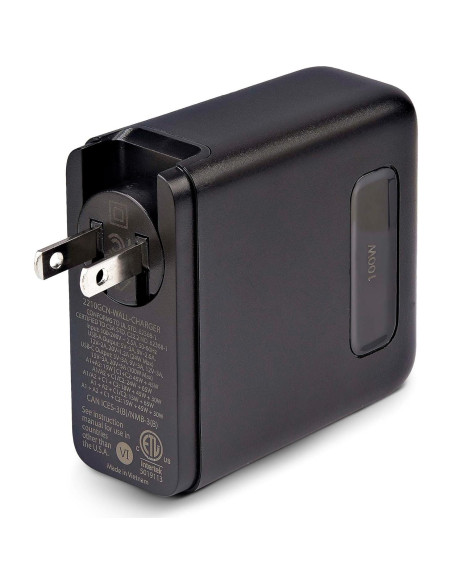 Cargador de Pared USB-C 100W StarTech.com con 2 Puertos Cargador de Pared USB-C 100W StarTech.com con 2 Puertos