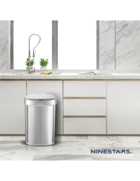 Basurero Automático Ninestars DZT-50-49 50L Acero Inoxidable Basurero Automático Ninestars DZT-50-49 50L Acero Inoxidable