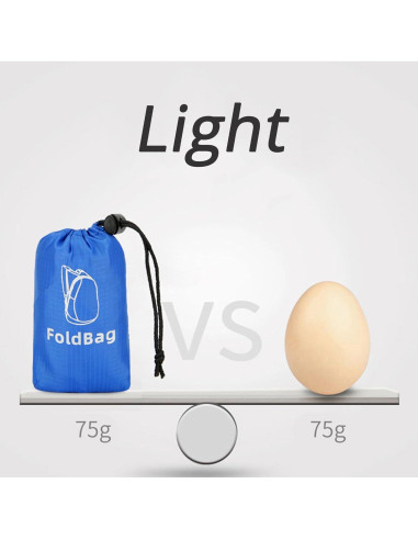 Mochila de viaje plegable 20L impermeable negra unisex
