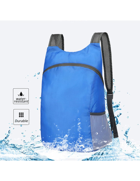 Mochila de viaje plegable 20L impermeable negra unisex Mochila de viaje plegable 20L impermeable negra unisex