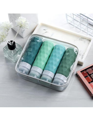 Botellas de Viaje Gemice 90ml A prueba de Fugas Set de 4