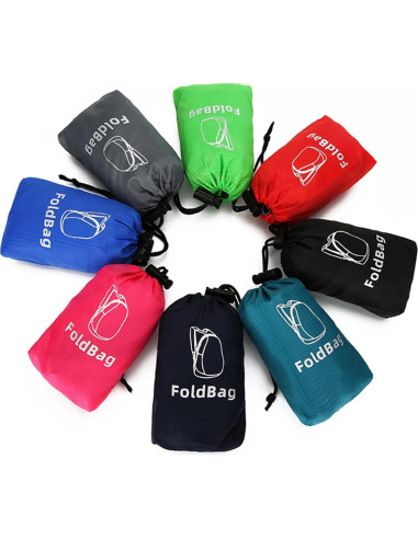 Mochila de viaje plegable 20L impermeable negra unisex