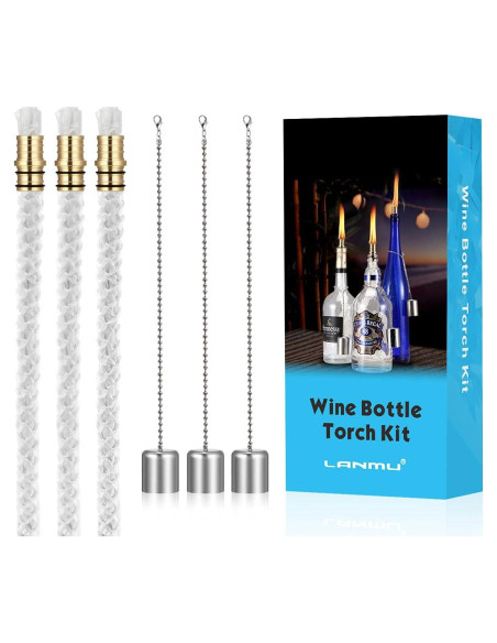 Kit de Mechas para Antorchas LANMU - 3 Piezas para Botellas de Vino Kit de Mechas para Antorchas LANMU - 3 Piezas para Botellas de Vino