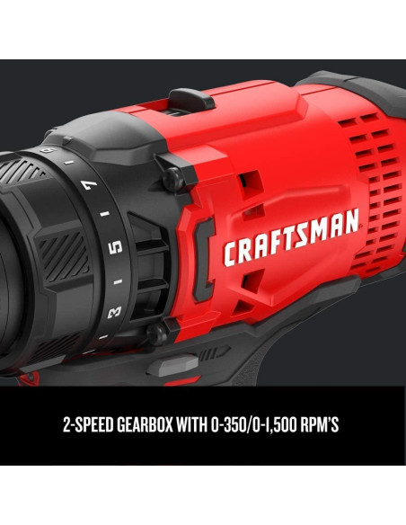 Taladro Inalámbrico Craftsman CMCD700C1 20V Litio-Ion 1/2" Taladro Inalámbrico Craftsman CMCD700C1 20V Litio-Ion 1/2"