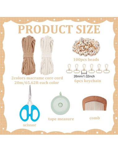 Kit de Llaveros de Macramé BEUNITONE para Principiantes - Boho