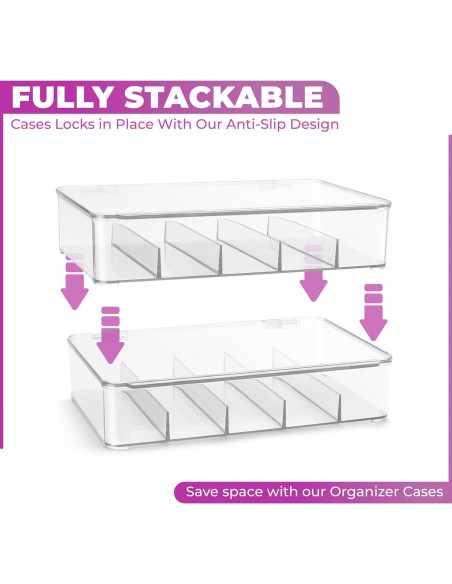 Caja Organizadora de Cables Sorbus - Plástico Transparente 5 Compartimentos Caja Organizadora de Cables Sorbus - Plástico Transparente 5 Compartimentos