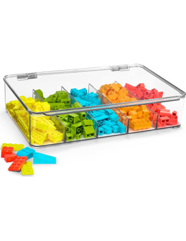 Caja Organizadora de Cables Sorbus - Plástico Transparente 5 Compartimentos