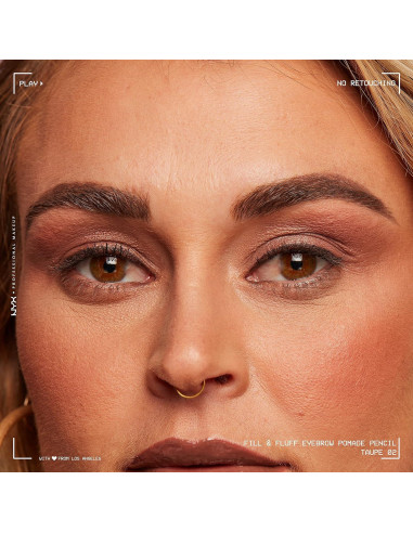 Lápiz de Pomada para Cejas NYX Fill & Fluff 1 Cuenta Taupe