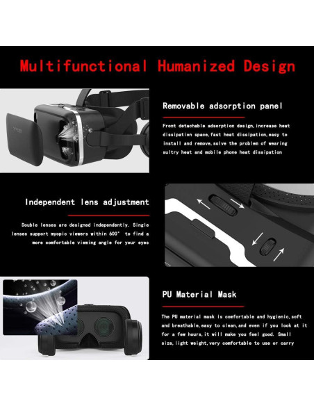 Auriculares VR SHINECON para iPhone y Android 4.7-6" Auriculares VR SHINECON para iPhone y Android 4.7-6"