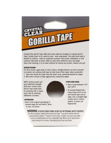 Cinta de Ducto Transparente Gorilla 4.8 cm x 8.2 m - Paquete de 4