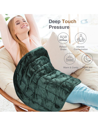 Manta con peso Alomidds 3.18kg Verde 60.96x73.66cm Transpirable