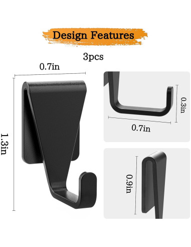 Ganchos para Parrillas Sirozi 3 Pack de Aluminio Negro