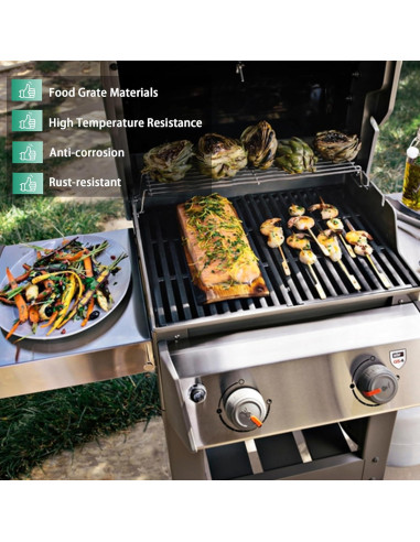 Rejillas de cocina Weber Spirit E-210 7637, hierro fundido, 2 piezas