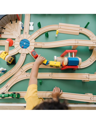 Juego de Ferrocarril de Madera Melissa & Doug 130 Piezas